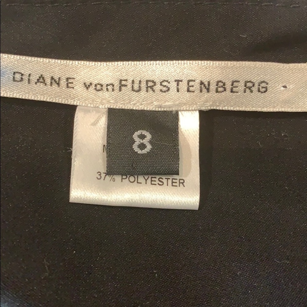 Diane Von Furstenberg Black V-Neck Cocktail Dress - Picture 5 of 7